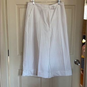 White and black stripe Wide leg trousers
